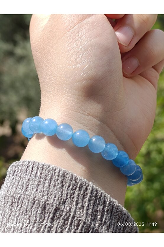 Mavi Kuvars Doğaltaş Kadın ve Erkek Bileklik