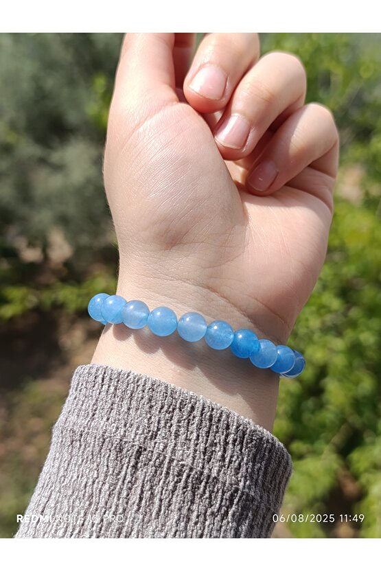 Mavi Kuvars Doğaltaş Kadın ve Erkek Bileklik