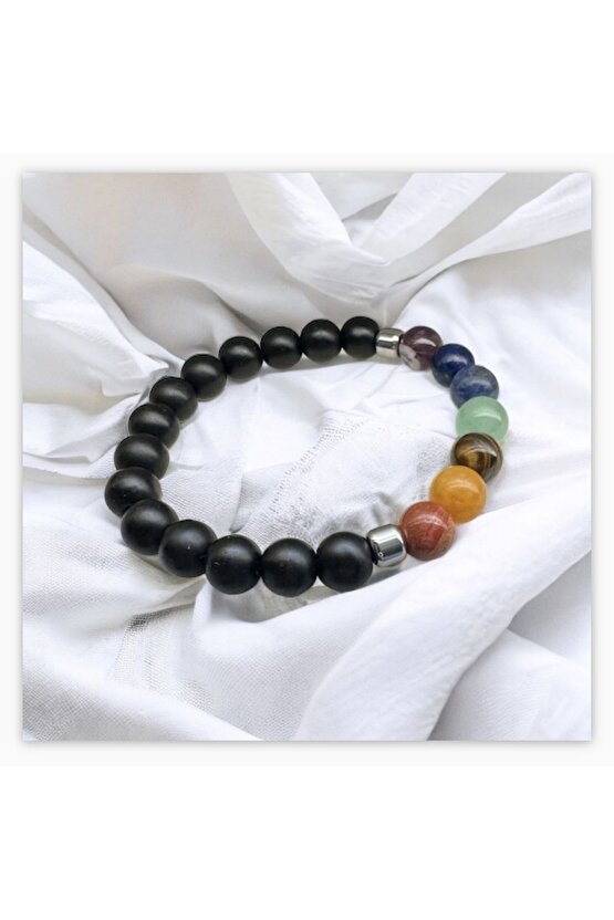 7 Çakra Doğaltaş Bileklik , Enerji , El Yapımı 7’li Çakra Bileklik