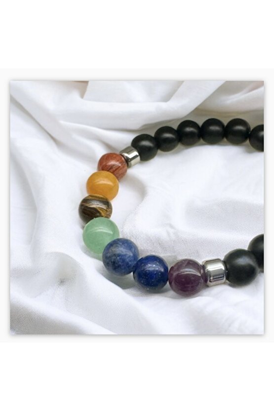 7 Çakra Doğaltaş Bileklik , Enerji , El Yapımı 7’li Çakra Bileklik
