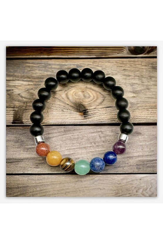 7 Çakra Doğaltaş Bileklik , Enerji , El Yapımı 7’li Çakra Bileklik