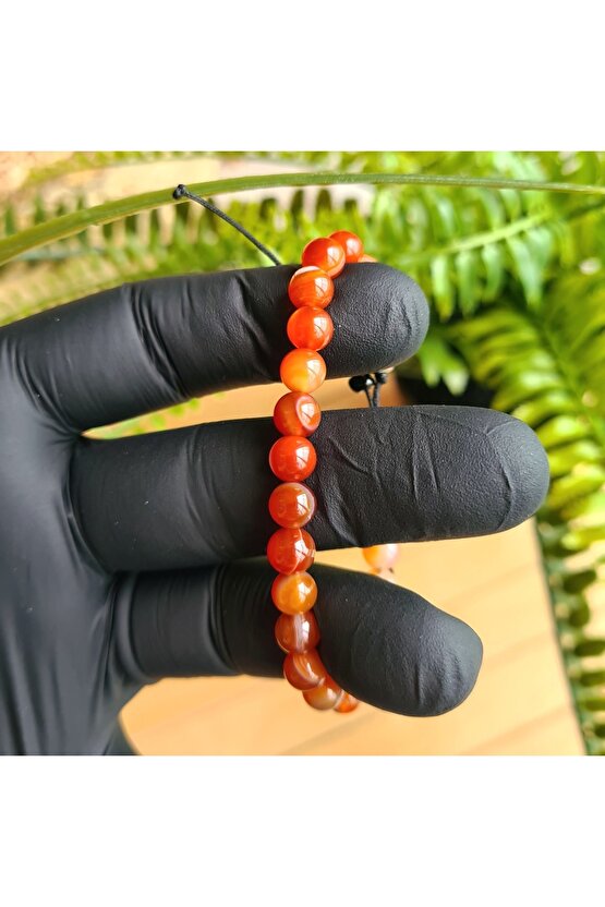 Turuncu Akik Doğal Taş Bileklik (EL YAPIMI TASARIM ÜRÜNLER)