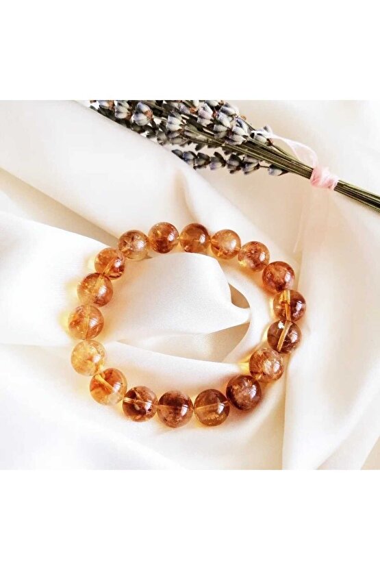 Sitrin Doğal Taş Bileklik 12 Mm (üst Kalite)