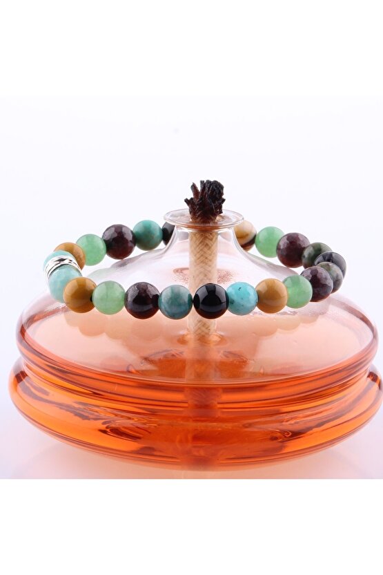 Pembe Kuvars Krizokol Aventurin Lal Amazonit Akik Bronzit 8 Mm Doğal Taş Bileklik