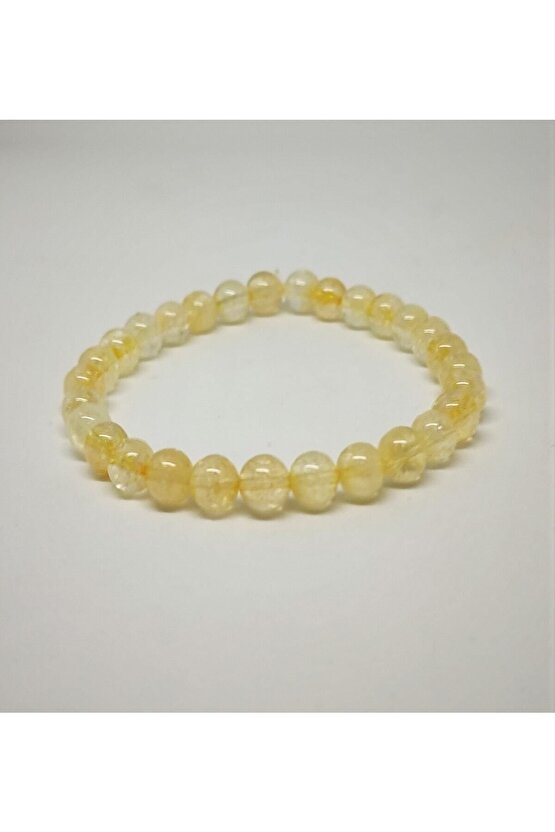 Sertifikalı 6 Mm Sitrin Doğaltaş Bileklik