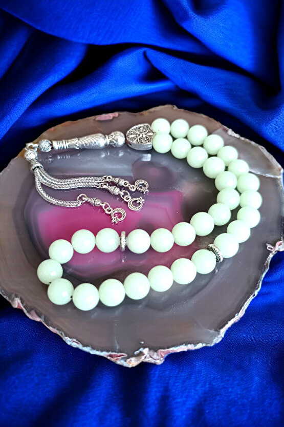 Fosfor Taşı  Tesbih  33lük Tesbih 10 mm Doğal Taş Tesbih Karanlıkta Parlayan Taş