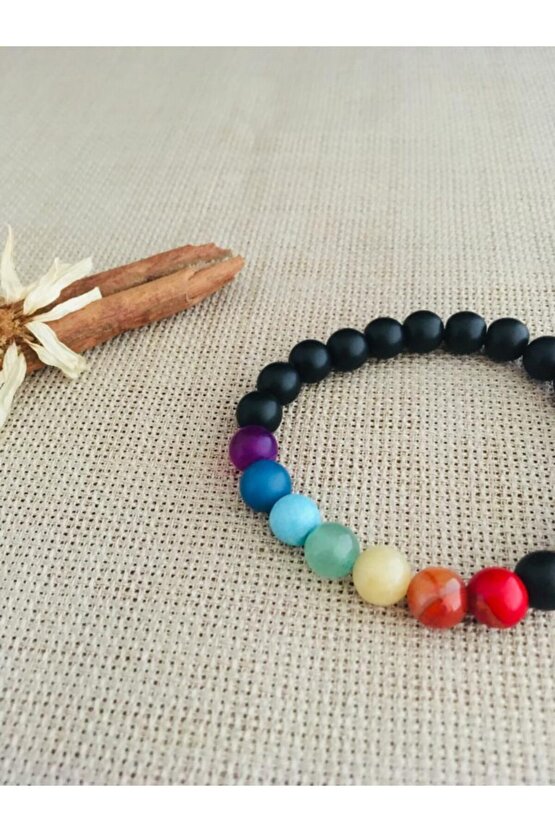 Doğaltaş 7 Çakra Oniks Kadın Bileklik