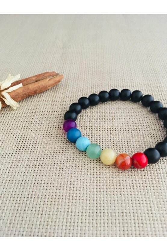 Doğaltaş 7 Çakra Oniks Kadın Bileklik