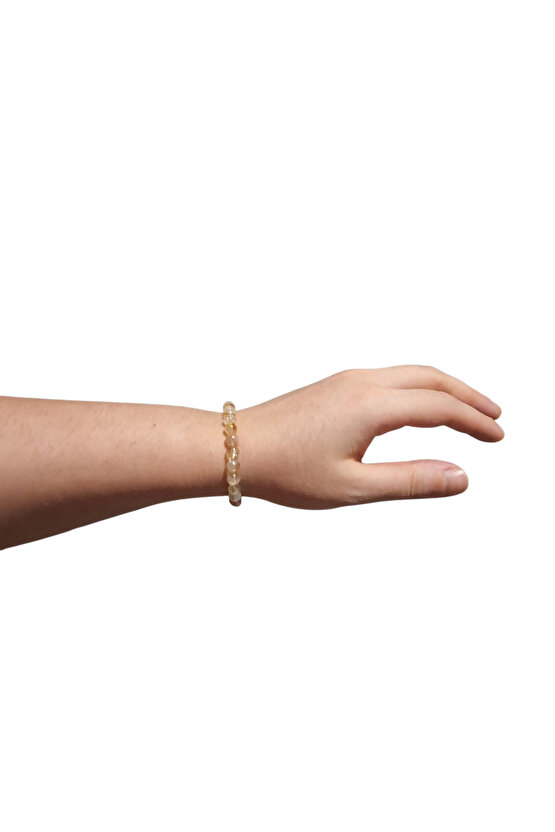 Para ve Bereket Taşı – Doğal Sitrin Bileklik - şifalı doğal taş - sertifikalı 100%100 doğal -6 mm