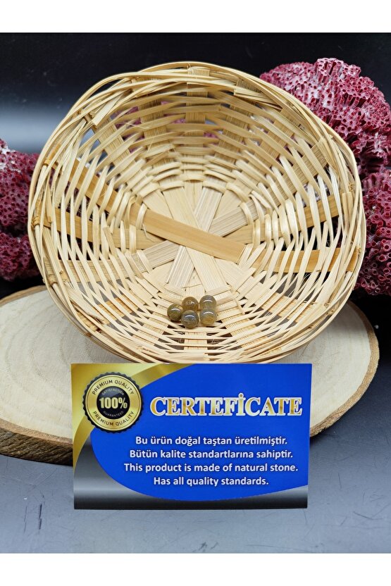 5 Adet Labradorit Doğal Taş Boncuk (8 Mm) (sertifikalı)