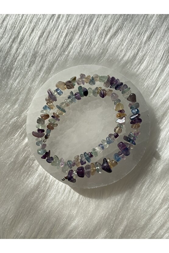 Florit Kırıktaş Doğal Taş Kolye