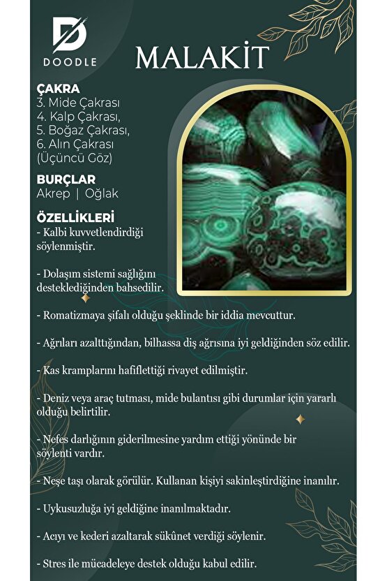 Malakit Doğaltaş Kolye