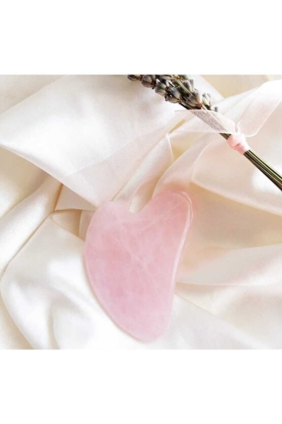 Pembe Kuvars Doğal Taş Gua Sha Yüz Masaj Aleti
