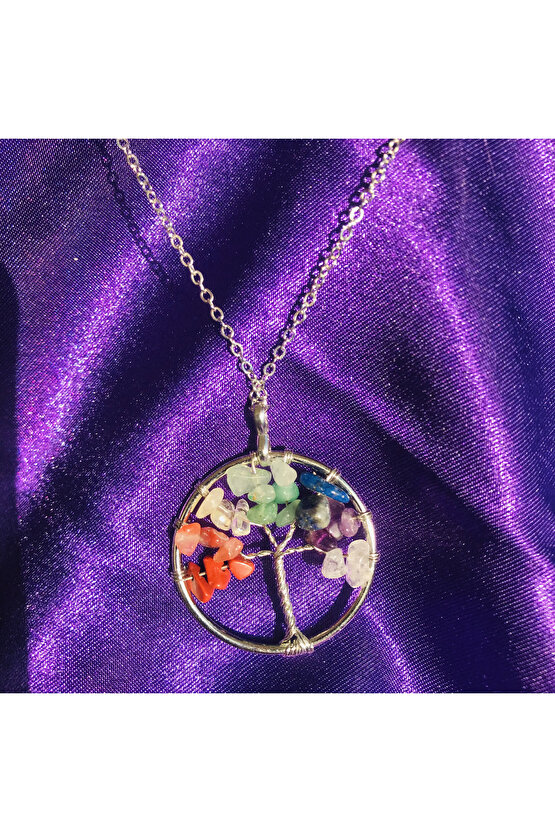 Çakra Hayat Ağacı Doğaltaş Kolye