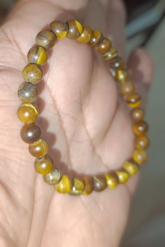 Kaplangözü Taşı 6 mm Mat Natural Doğaltaş Bileklik