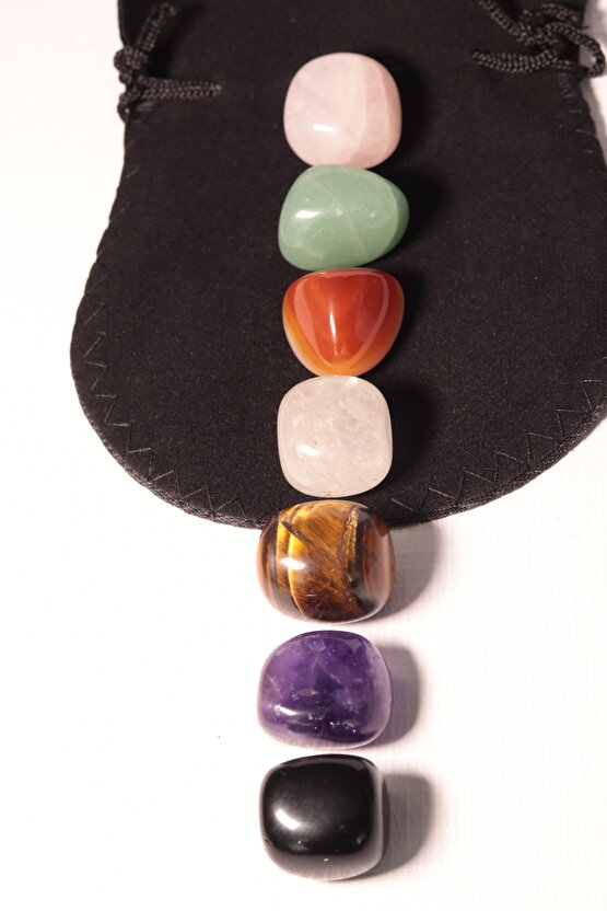 Çakra Doğaltaş Üst Kalite Set Büyük Boy 7 Adet