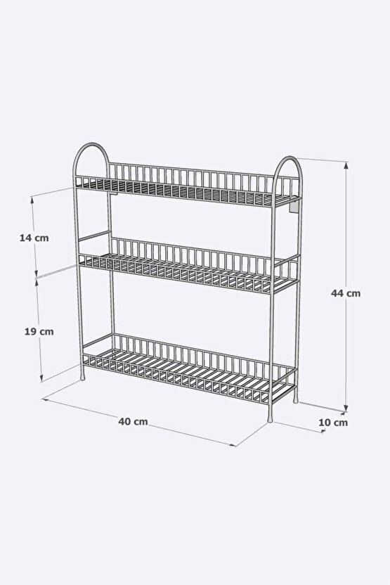 Üçlü Mutfak Rafı Baharatlık