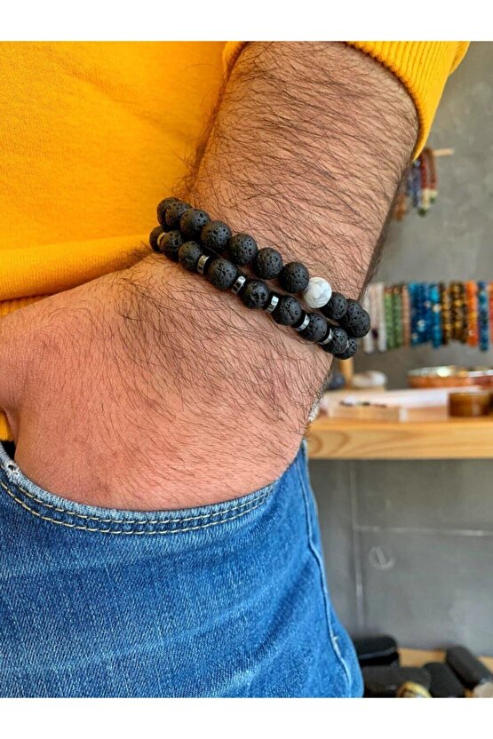 Lav Taşı Bileklik Set