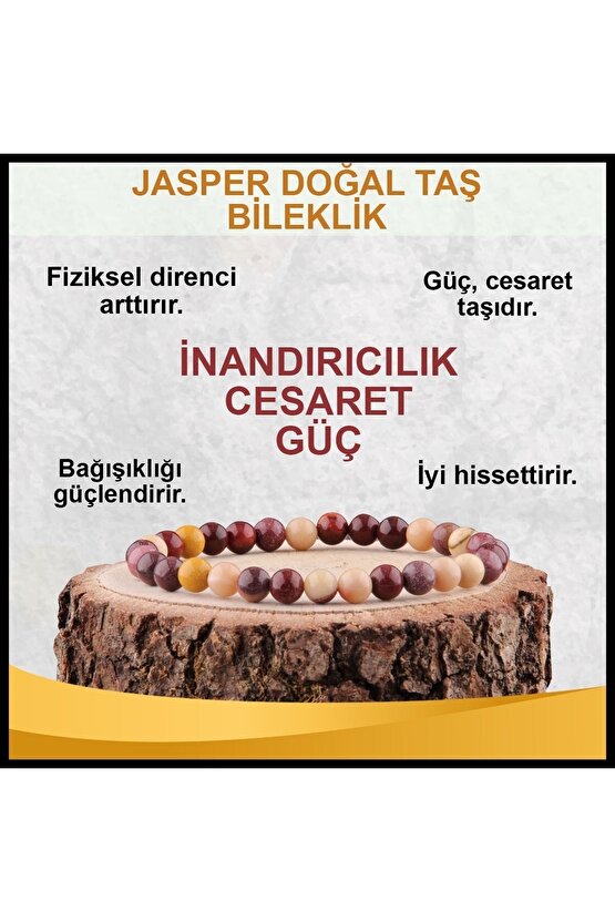 Jasper Doğal Taş Bileklik 8 Mm