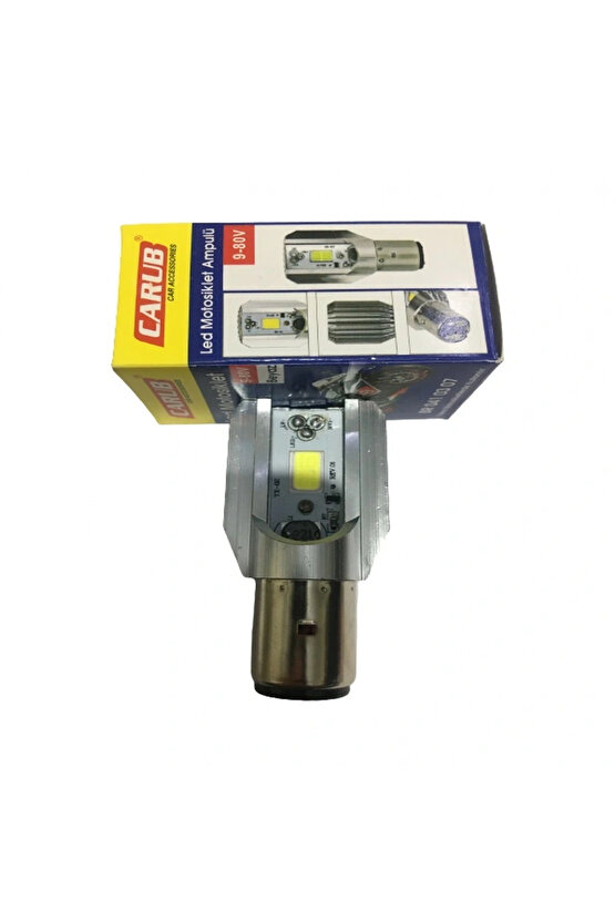 Motosiklet BA20D Dc 12-60 V 12 W 6500K Cob LED Uzun  Kısa Işık Far Ampul Beyaz (Bosch Tipi)