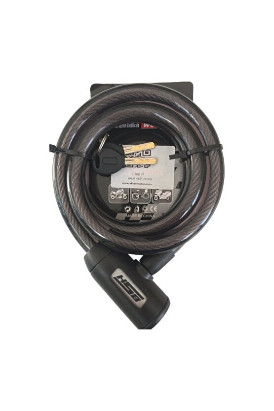 Bisiklet Çelik Halat Kilit 15x1500 Siyah A+++kalite Kilit 1,5 Mt