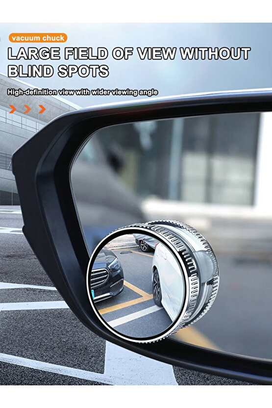 SEAMETAL 2 Adet Araba Dikiz Aynası 6CM Geniş Açı Dikiz Kör Nokta Aynası Vakumlu HD Konve...