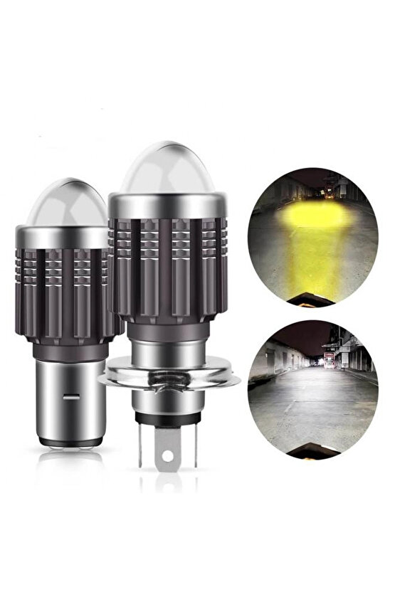 Led Far Ampül Metal Gövde Füme Kasa H-4 Uzun Kısa Vardır Kısa Sarı Uzun Beyaz