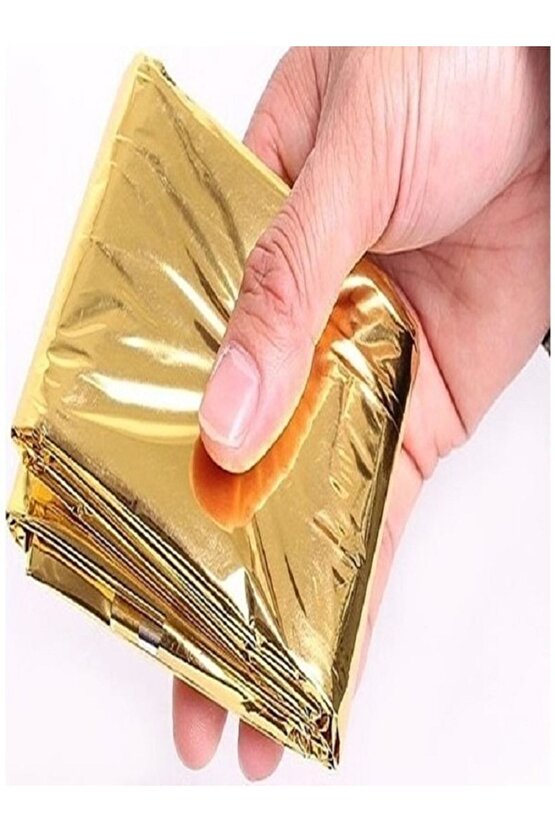 Sarı 5 Adet Acil Durum Ilk Yardım Battaniyesi Deprem Yanık Termal Battaniye Su Geçirmez 1,60x2.10 cm