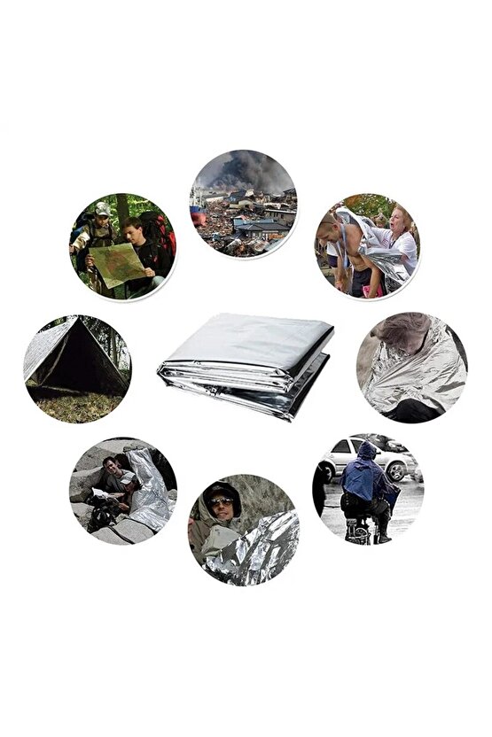 Kamp, Yürüyüş, Askeri Kullanım İçin Açık Hava Acil Durum Termal Battaniye Alüminyum Kurtarma Perdesi