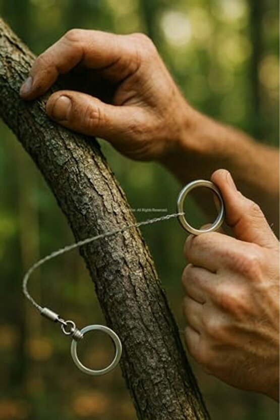 Taşınabilir Çelik Tel Testere, Kamp, Doğa Yürüyüşü, Hayatta Kalma Testere, 70 cm, Paslanmaz, Yüksek