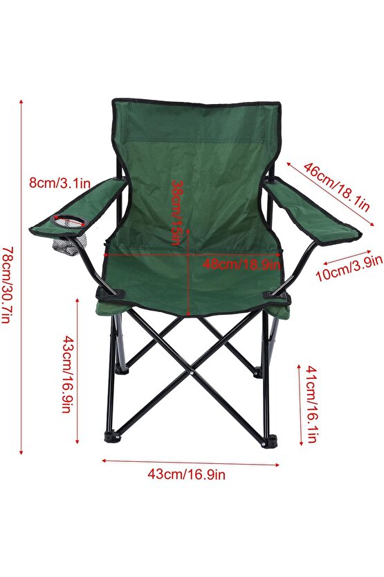 TAŞINABİLİR KATLANABİLİR BARDAKLIKLI KAMP PLAJ SANDALYESİ (K246)