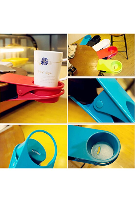 Ofis Masa Kenarı Bardak Tutucu Büyük Boy Dergi Not Tutucu Kıskaç