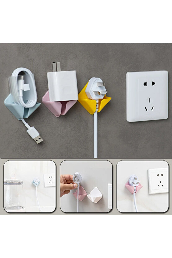 SİLİKON FİŞ VE KABLO TUTUCU - KENDİNDEN YAPIŞKANLI - İKİLİ SET (4764)