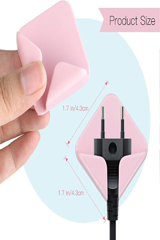 Silikon Fiş ve Kablo Tutucu – Kendinden Yapışkanlı, İkili Set, Çok Amaçlı, Üçgen Tasarım Organizer