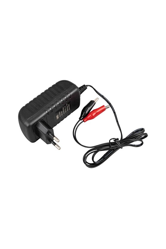 14.4 VOLT - 1 AMPER KROKODİL UÇLU KIRMIZI YEŞİL LEDLİ YERLİ ÜRETİM AKÜ ŞARJ CİHAZI (OUT :12V-1A) (43