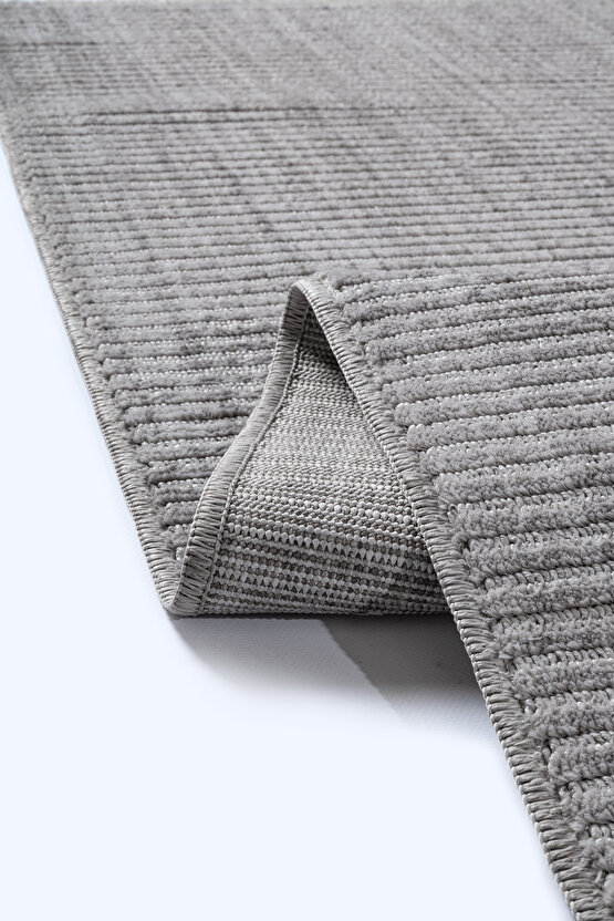 Yalın Microfiber Bukle Dokuma Halı Antre Hol Kesme Halı Yolluk 5771 Gri