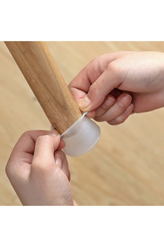 8 Adet Masa Sandalye Mobilya Ayağı Silikon Kılıf -Gürültü Emici Parke Silikon