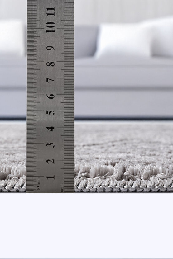 Yalın Modern Dokuma Halı Kaymaz Tabanlı Yıkanabilir Salon ve Oturma Odası Halısı 5577 Gri