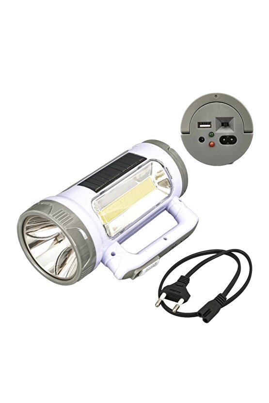 Ja-1953 5w Solarlı+şarjlı El Fenerli Işıldak Om-27