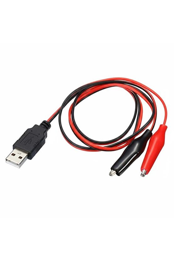 Powermaster Pm-28657 Usb Erkek - Küçük Krokodil Uçlu 5V 2A Test Kablosu 60 Cm