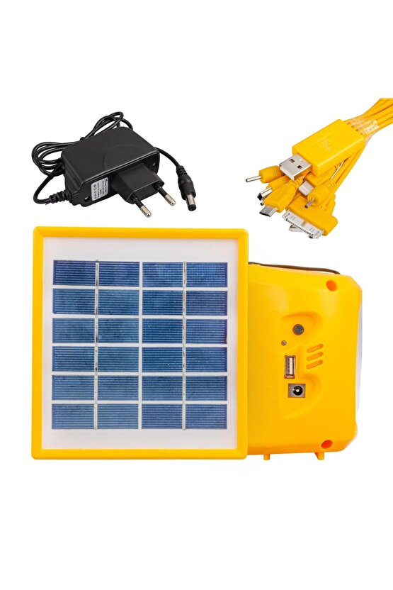 TEK PANELLİ ŞARJLI SOLAR IŞILDAK AYDINLATMA SETİ (4674)