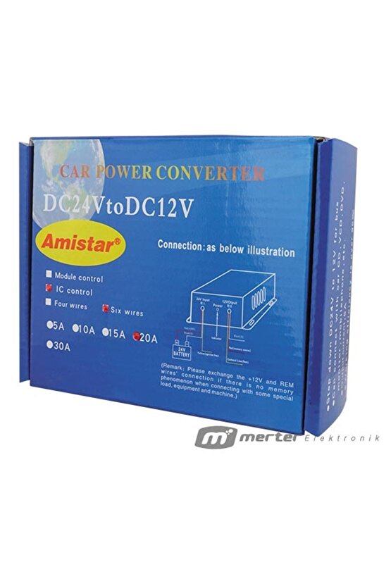 24v Dc  12v Dc 20 Amper Oto Konvertör Pm-8196