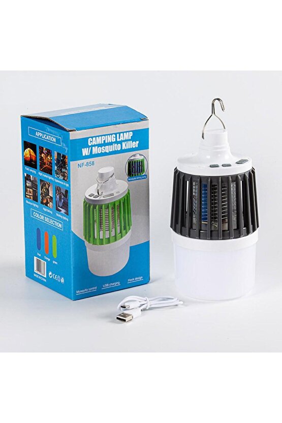 MX-858 USBli Sinek Öldürücü Özellikli 3 Modlu Şarjlı Kamp Feneri