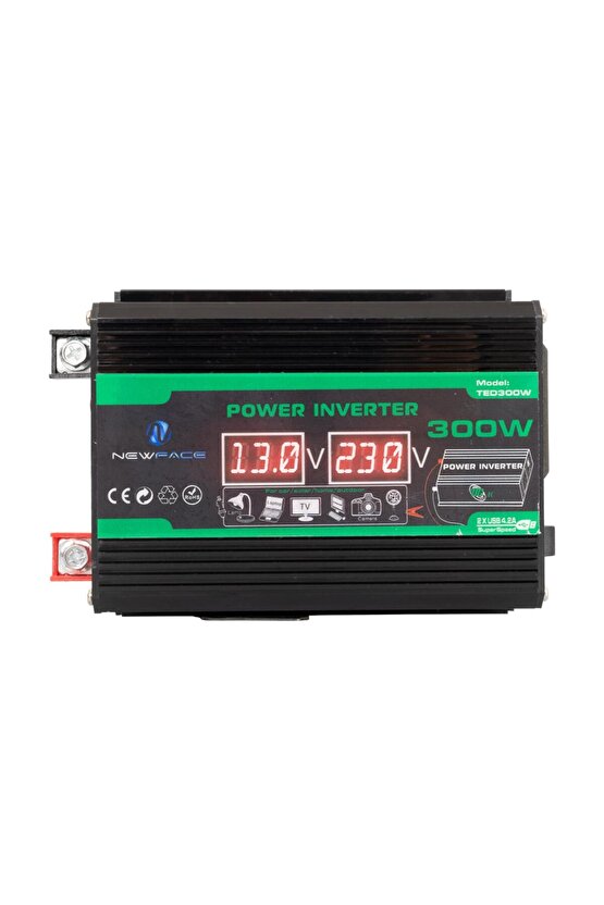 NEWFACE TED300W DİJİTAL EKRAN 12 VOLT 300 WATT MODIFIED SINUS POWER INVERTER