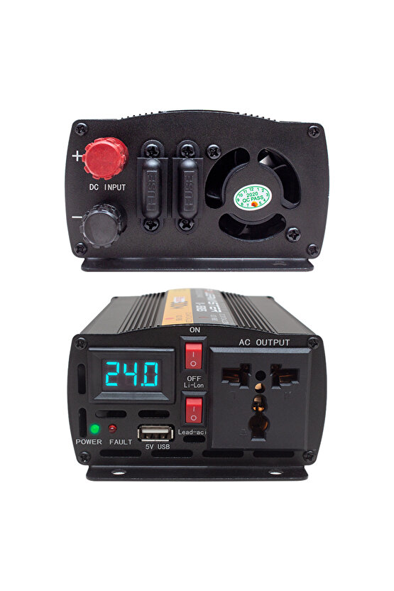 ShopZum PWR600-24 TEK DİJİTAL EKRAN 24 VOLT - 600 WATT MODIFIED SINUS WAVE INVERTER