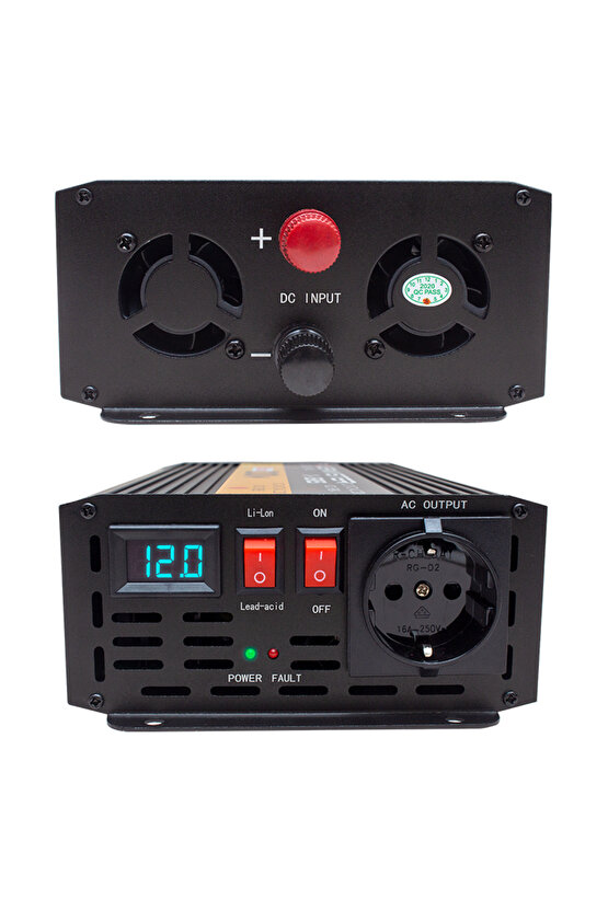 ShopZum  PWR1200-12 TEK DİJİTAL EKRAN 12 VOLT - 1200 WATT MODIFIED SINUS WAVE INVERTER