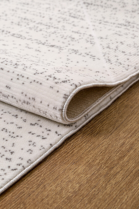 Bambu Saten Halı Kilim Salon Mutfak Koridor Yolluk Dokuma Makine Halısı Petra 2 Gri