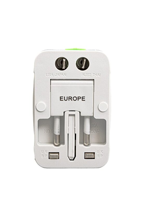 8ut1k0 Pm-2886 Universal Çoklu Priz Çevirici Seyahat Adaptör (125V-250V-6A-13A)