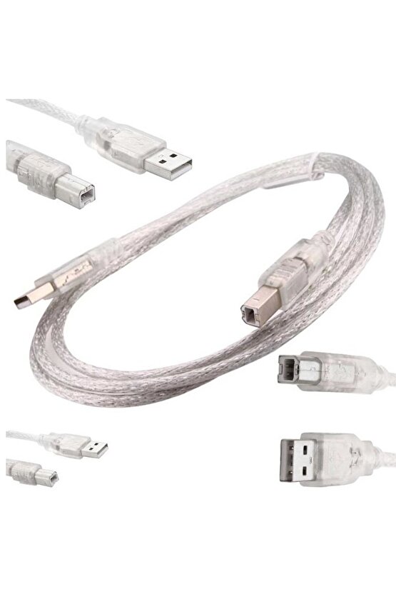 USB YAZICI KABLOSU 1,5 METRE 2.0V ŞEFFAF POWERMASTER (SL-U2015)