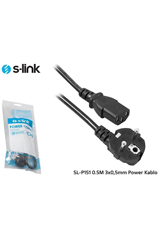 S-link SL-P151 0.5Mt 3x0,5mm Power Kablo